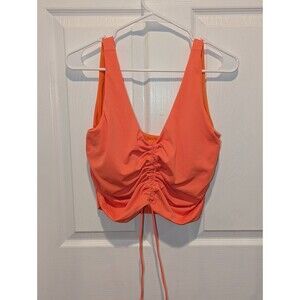 Peyton & Parker Size Large Scrunch Front Crop Top with Built in shelf bra